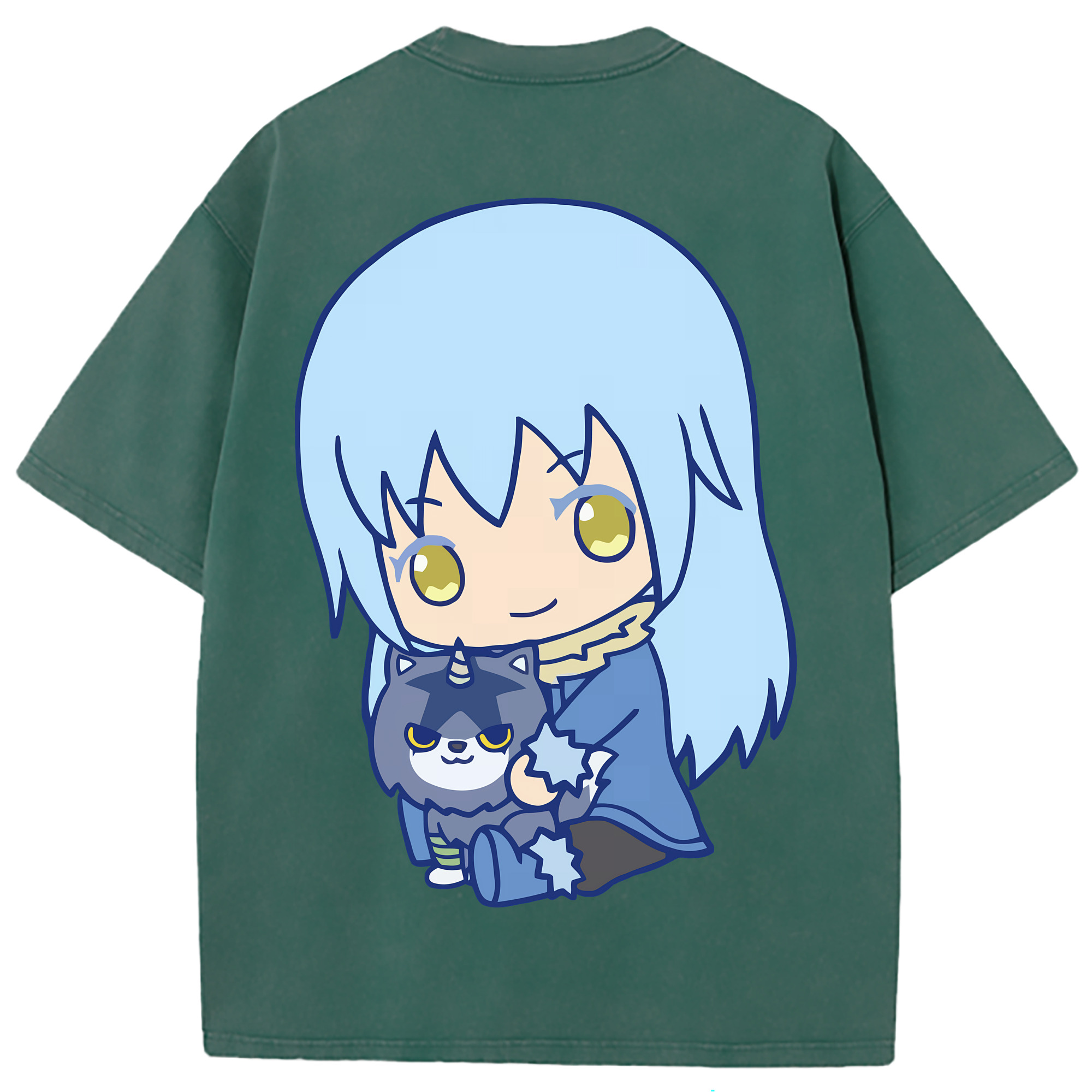（画像用） 転スラ Regarding Reincarnated to Slime 綿100% ヴィンテージ風 半袖Tシャツ（背面プリント）